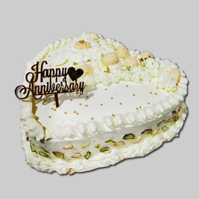 "Heart shape Pineapple Rasagulla cake - 1kg - Click here to View more details about this Product